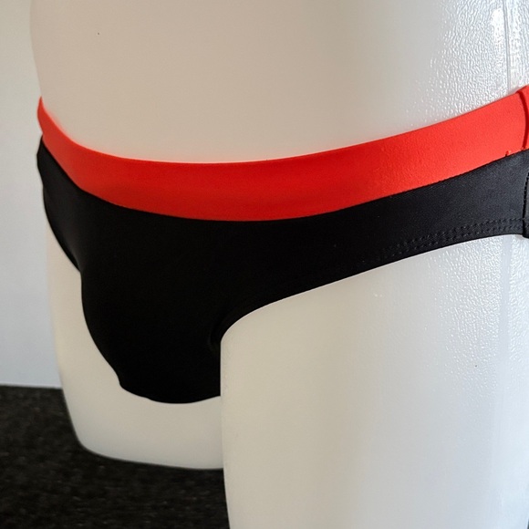 Black and Red Men's Swim Trunks - Picture 6 of 10